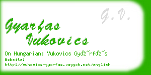 gyarfas vukovics business card